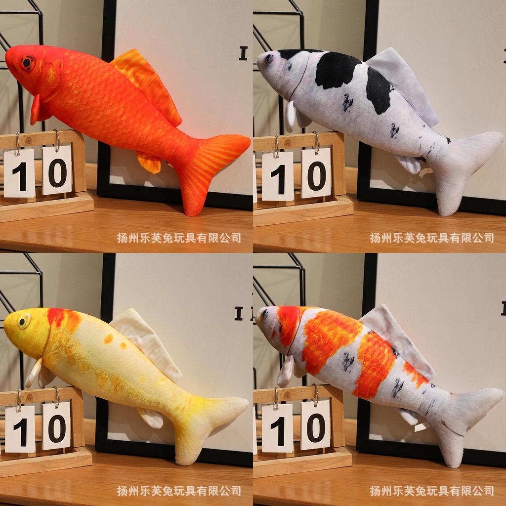 Red Koi Fish Plush Doll With Short Plush Material And Fluffy Structure For Living Space Decor