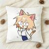 Kawaii Neco Arc Cartoon Doublesided Printed Square Decorative Cushion Cover for Sofa Living Room Home Decor