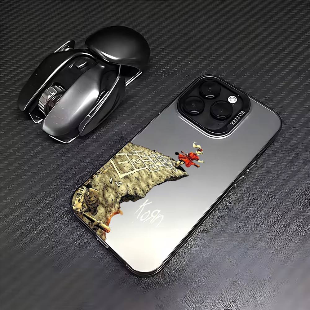

K-KornS Rock Band Phone Case For iPhone17,16,15,14,13,12,11 Plus,Pro Max Colored Silver Plated Inside Cover iPhone12