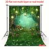 2D Fairy Forest Backdrop Lantern Mushroom Photo Studio Background