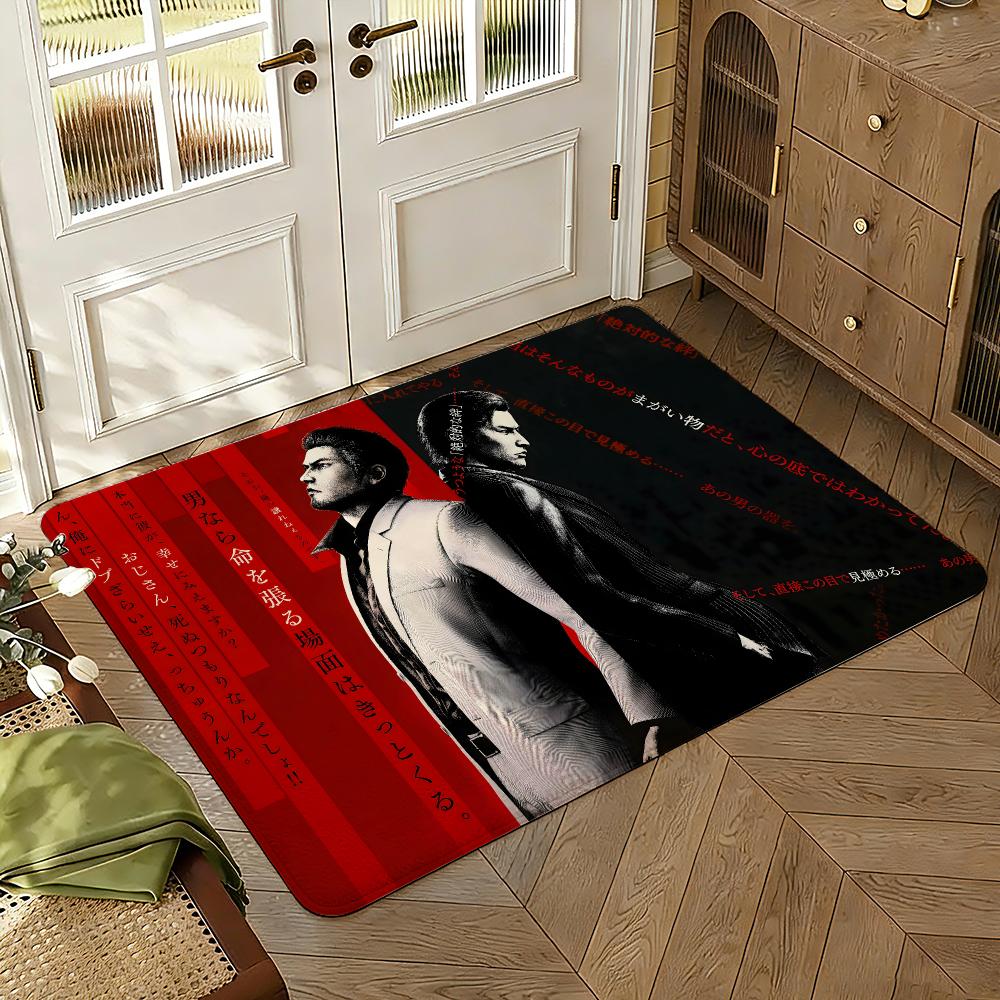 Game Y-Yakuzas Goro Majima Floor Mat Soft Thickened Absorbent Non-Slip Bedroom Living Room Door Mat Home Decor Flannel Rugs