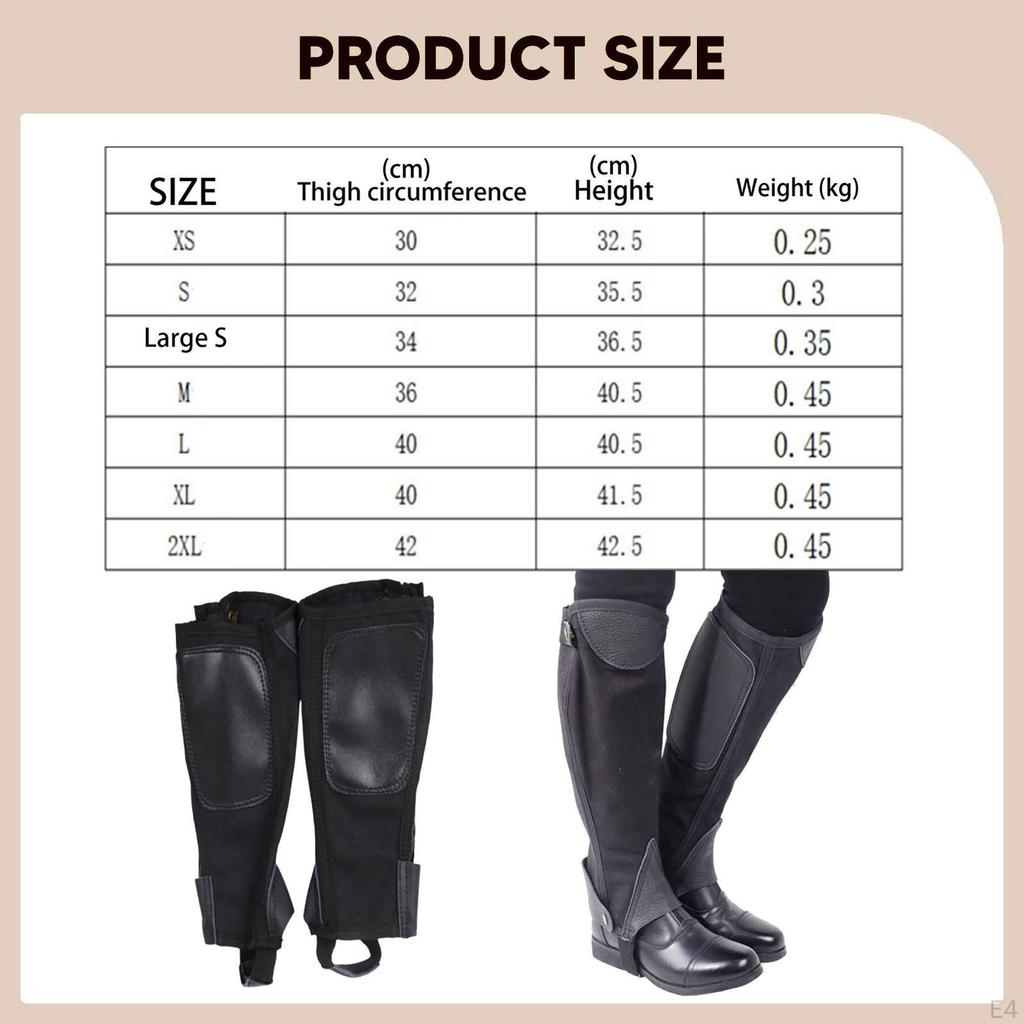 Riding Boot Cover Equestrian Half Chap Leg Protector Shoe with Side Zipper Breathable And for