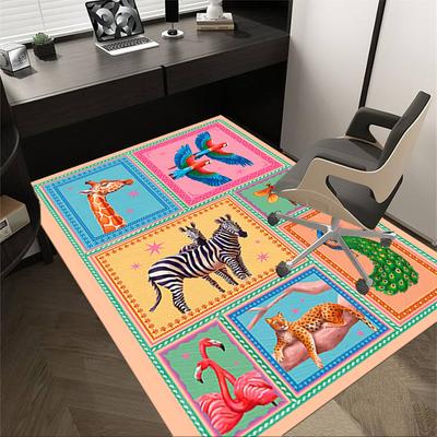 1PC Animal Pattern Extra Large Non Slip Floor Carpet, Office, Family, Bedroom, Studio Large Area Rug Indoor Rugs, Vibrant Colors
