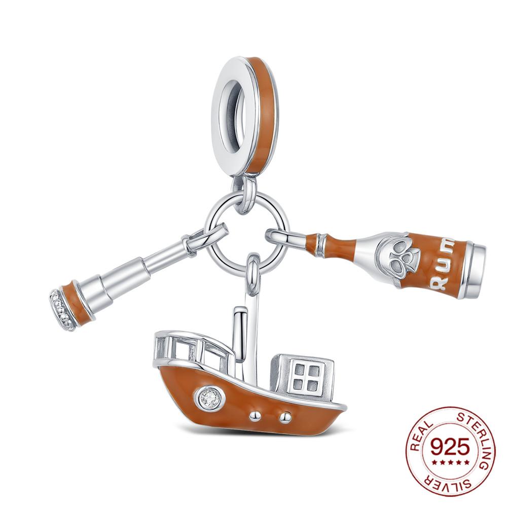 Copper Summer Beaded Classic Pirate Luggage Charms Jewelry Making For Bracelet Diy Women'S Everyday Glamour Fashion Gifts