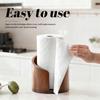 Wood Paper Towel Holder Wooden Round Base Countertop Wooden Paper Towel Dispenser Rack Paper Towel Stand For Bathroom Kitchen
