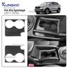 For Kia Sportage 2011 2012 2013 2014 2015 2016 Real Soft Carbon Fiber Sticker LHD RHD Car Center Console Cup Holder Frame Trim