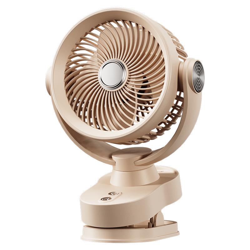 Silent USB Clip-on Desktop Fan with Light and Oscillation for Home and Dorm Use