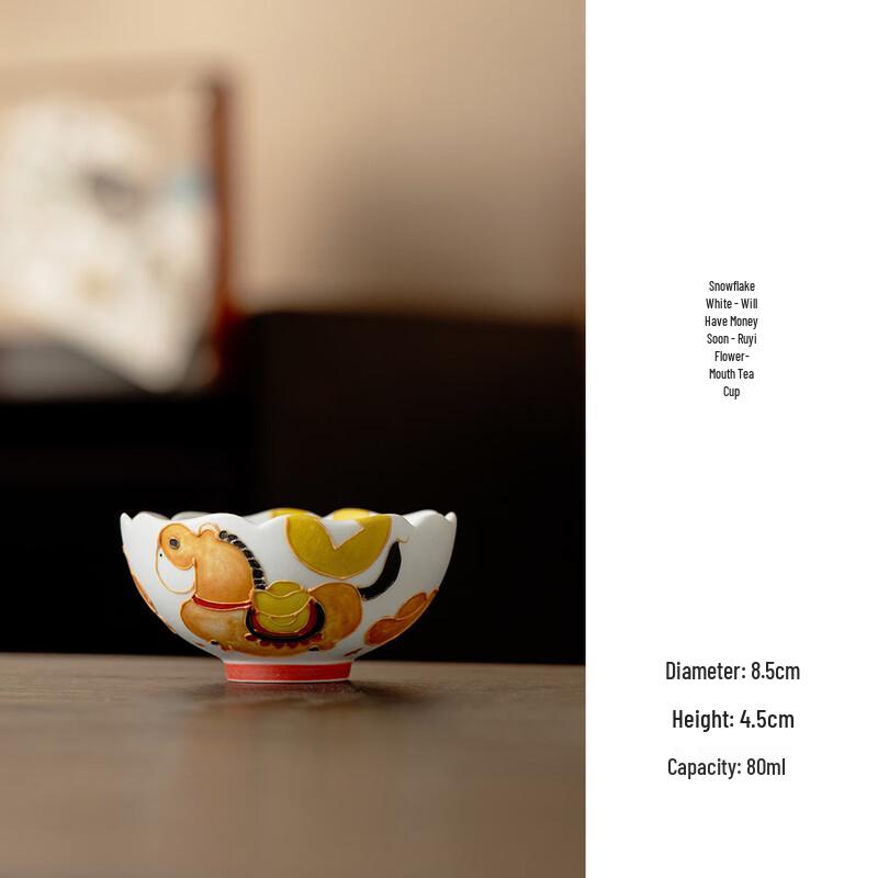 Chu Yi Qi Auspicious Ceramic Hand-painted Tea Cup Set