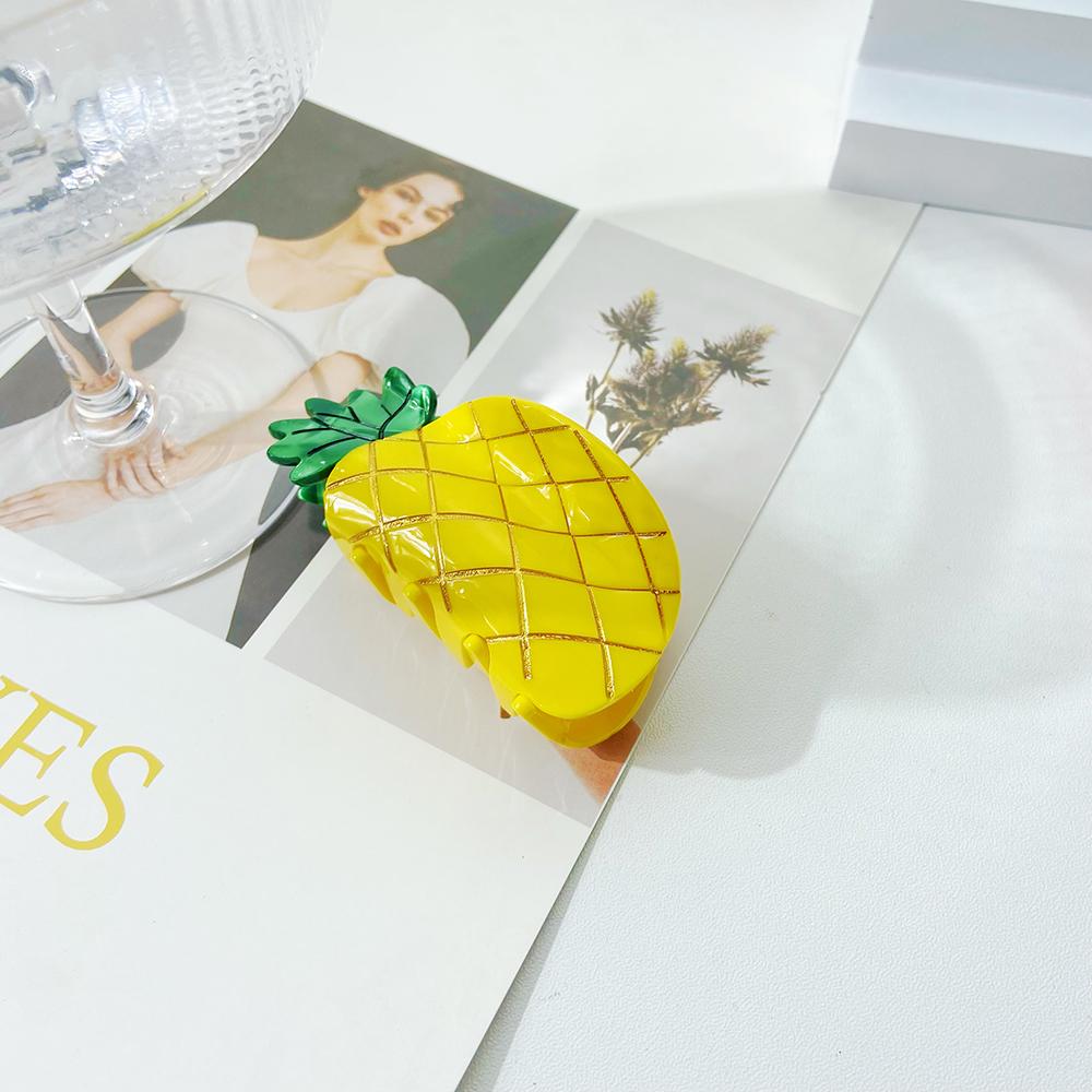Korean  Sweet Lovely Fruit Strawberry Pineapple Peach Carrot Hair Clip Claw Fashion Acetate Shark Clip