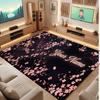 Floral Garden Theme Crystal Velvet Floor Rug Personalized Custom Name Text Warm Carpet Home Decoration