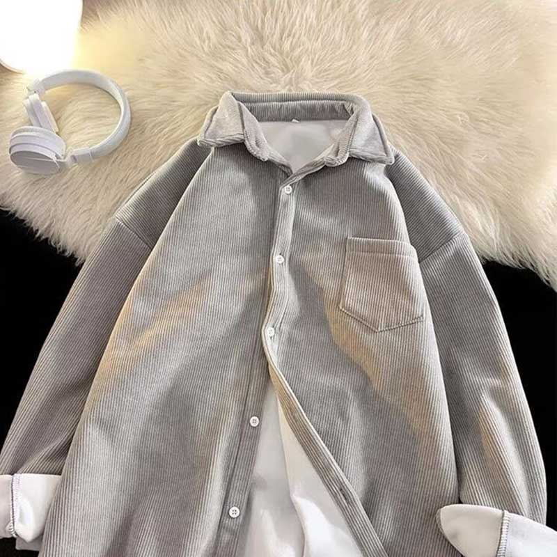 Shirt Coat for Women Cotton Winter Padded Warm Solid Color Thickened Casual Oversize Double Layer Jacket