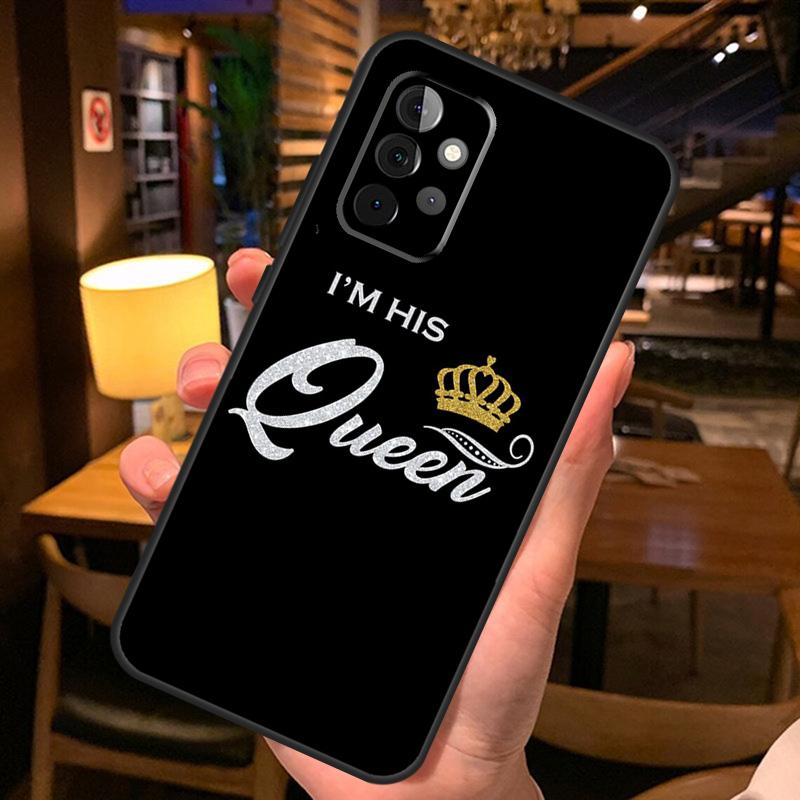 King Queen Couple Lovers Case For Samsung Galaxy A16 A06 A26 A36 A56 A52 A53 A33 A13 A34 A54 A14 A15 A35 A55 A22 A32