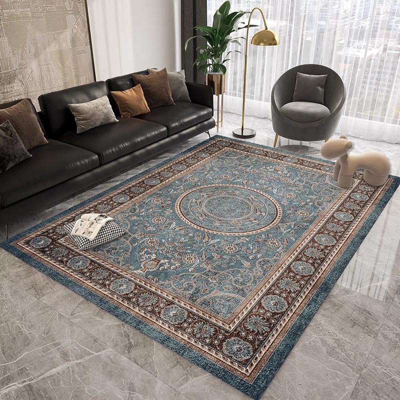 Persian Retro Carpet for Living Room Luxury Decoration Home Bedroom Washable Non-slip Rug Kitchen Easy Clean Lint-free Floor Mat
