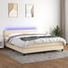 Vidaxl Continental Bed With Mattress, Cream, 160X200 Cm, Fabric