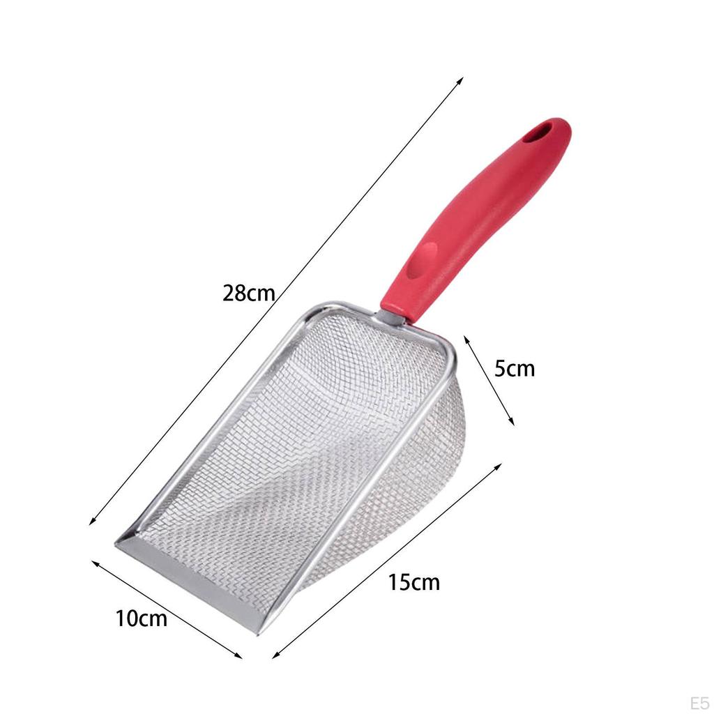 Katzenstreu Schaufel Sand Lange Griff Reinigung Werkzeug Tiefe Sieben Metall für