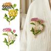 Windbreaker Brooch Pin Enamel Coloring Three Chrysanthemums Design Zinc Alloy