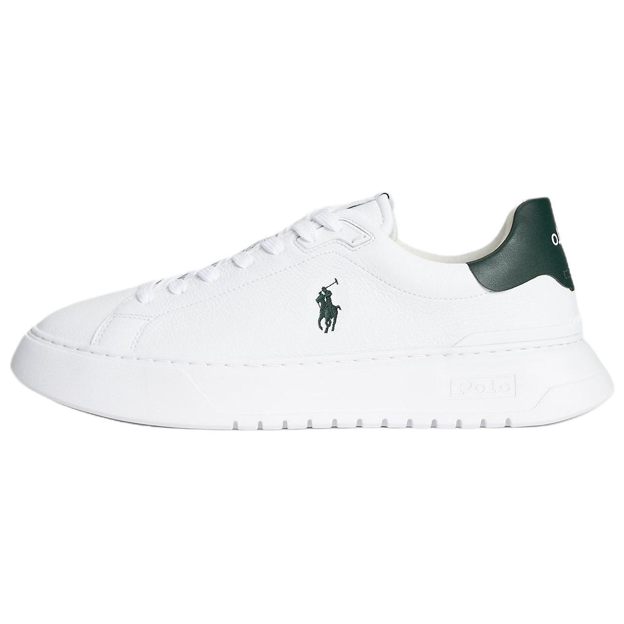

Кроссовки Polo Ralph Lauren Rlite Court Цветочный Кожаный Круглый Носок На Шнуровке Низкие Мужские кроссовки Белый Зеленый 100064809WHITE/FOREST