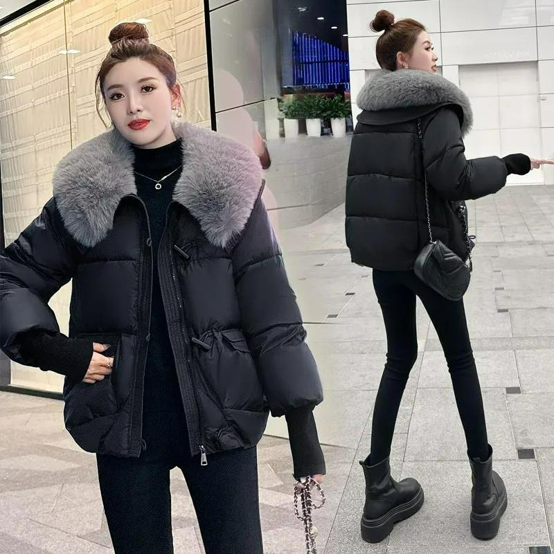 Padded Jacket Plus Size Down Padded Jacket Winter Fur Collar Thickened Short Western Style Loose Padded Jacket