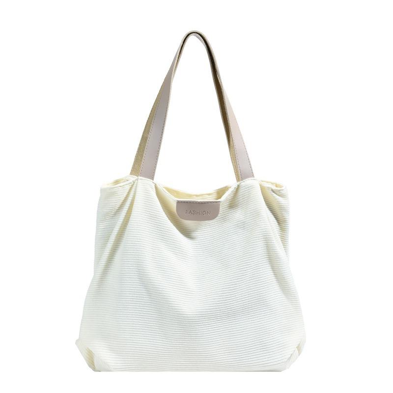 Solid Color Casual Large-capacity Cloth Bag New Simple and Versatile Lightweight Shoulder Handbag Commuter Tote Bag Women
