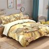 Set de așternut din poliester imprimat cu tematică Iisus, 3 bucăți, moale și confortabil, disponibil în mai multe mărimi și lavabil la mașină