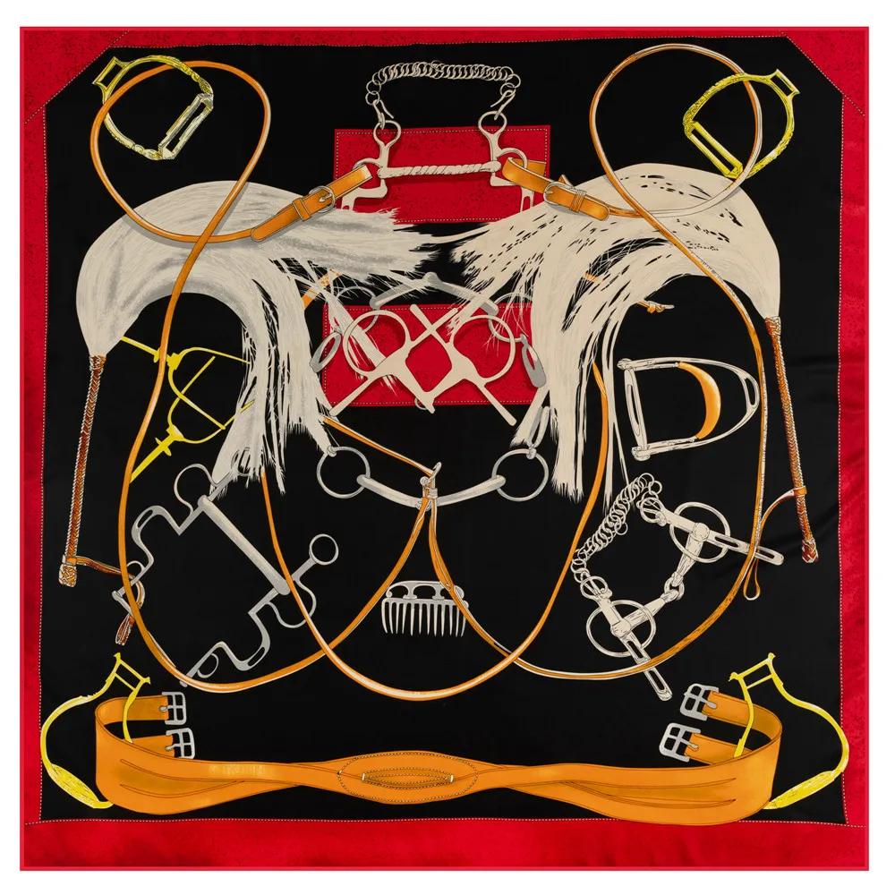 Lenço Mulheres Xales Grandes Estampa Jardim dos Fundos Estolas Lenço Quadrado Lenço de Luxo Hijab Lenços Femininos 130Cm