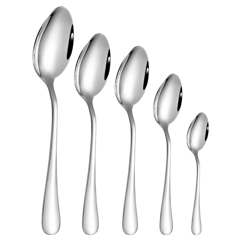 1010 Stainless Steel Dessert Spoon - Thick, Round, Mirror-Finish 304 Stainless Steel Tableware