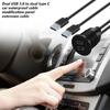 Waterproof Double USB 3.0 to Double Type C Chargers Extension Cable Panel Mount Cable for Car Dashboard Easy Installation