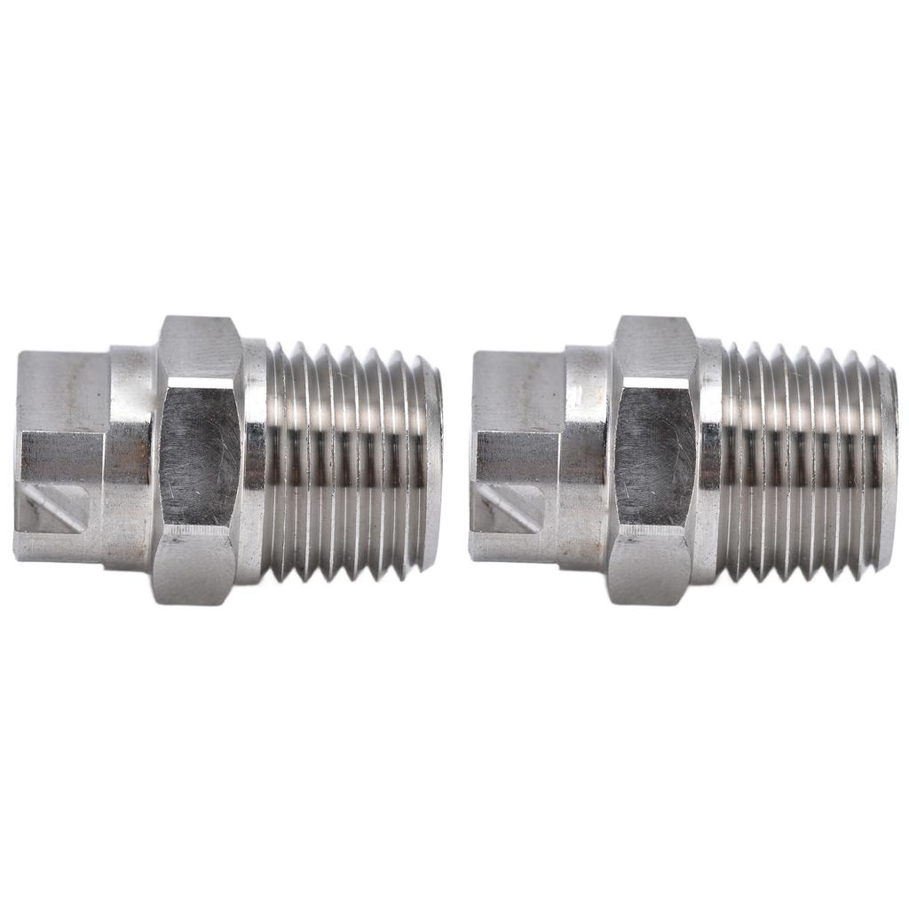 2pcs Fan Nozzle Stainless Steel Wide Coverage Area Compact Practical Uniform Atomization Sprayer