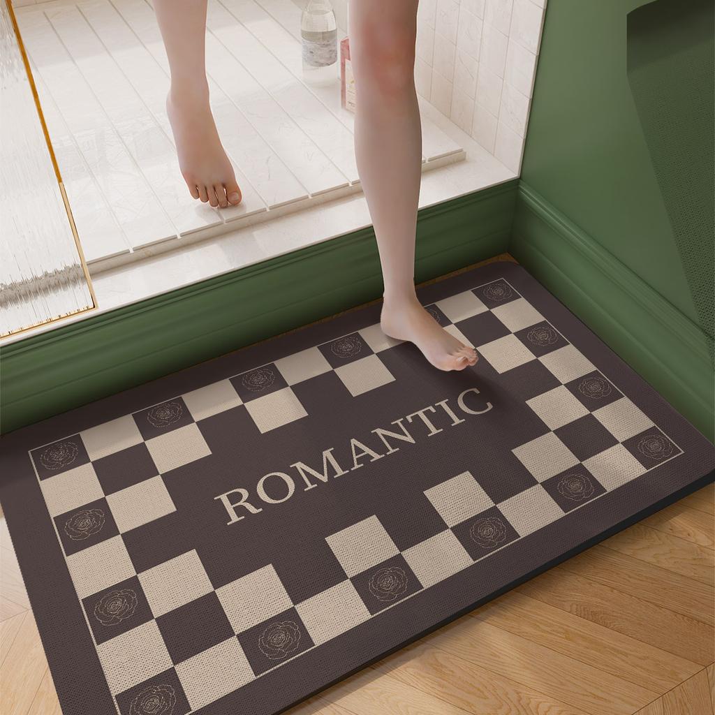Diatomite Bathroom Foot Mat Absorbent Non-slip Bath Carpet Floor Mats Quick Dry Shower Rug Toilet Pad Doormat Washable