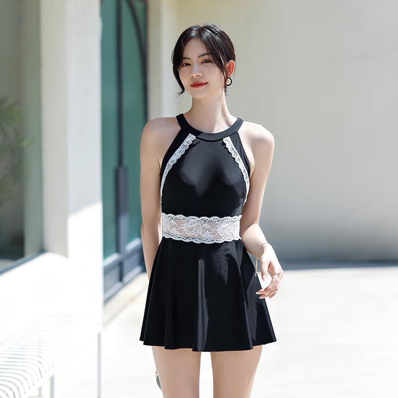 Women s Summer 2025 Slimming One-Piece Skirted Swimsuit - Conservative, Belly-Concealing, and Gathered Style for Hot Springs. XXL