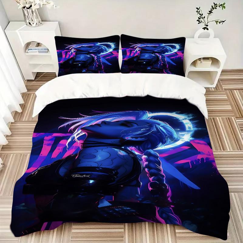 3pcs Jinx Home Decor Bedding Set-Universal Three-Piece Suit for Bedroom, Guest Room, Living Room, Hotel-Perfect Festival Gift for Fans, Trav