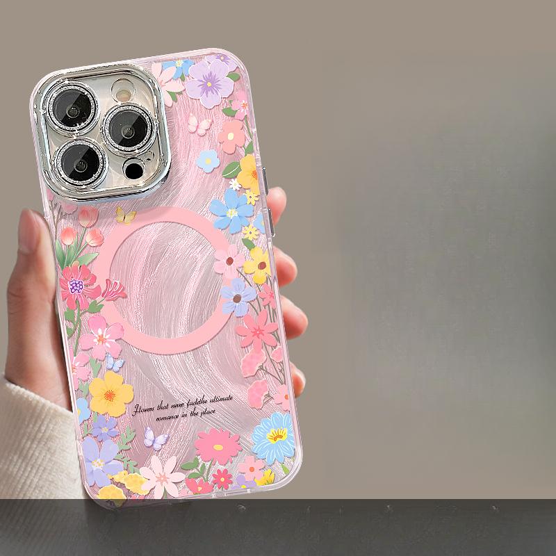 

Кронштейн-бабочка для цветов для Apple 16 Магнитный чехол для мобильного телефона из перьевой пряжи 15 Маленький свежий 14 Высококлассный 13 Женский iPhone 11 Pro Max