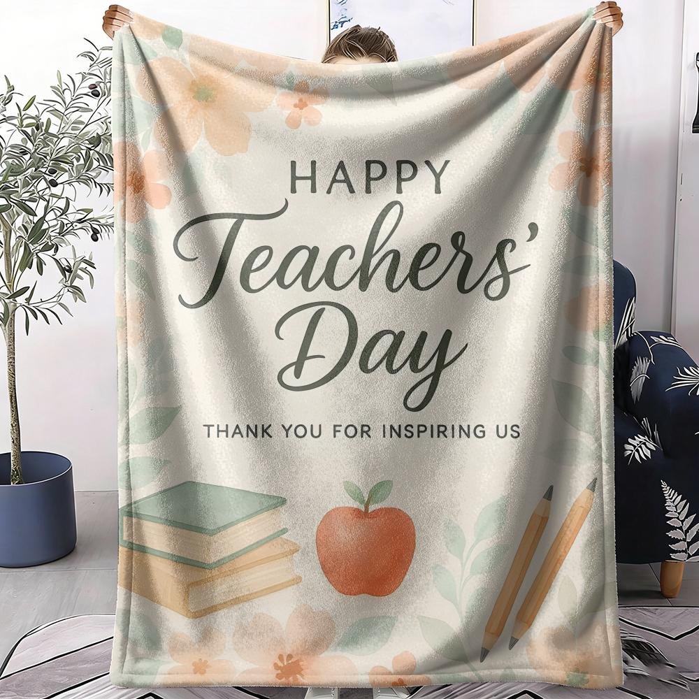 Teachers' Day Throw Soft Flannel Throw Summer AC Blanket Lightweight Cool Nap Blanket for Sofa Bed Couch Travel