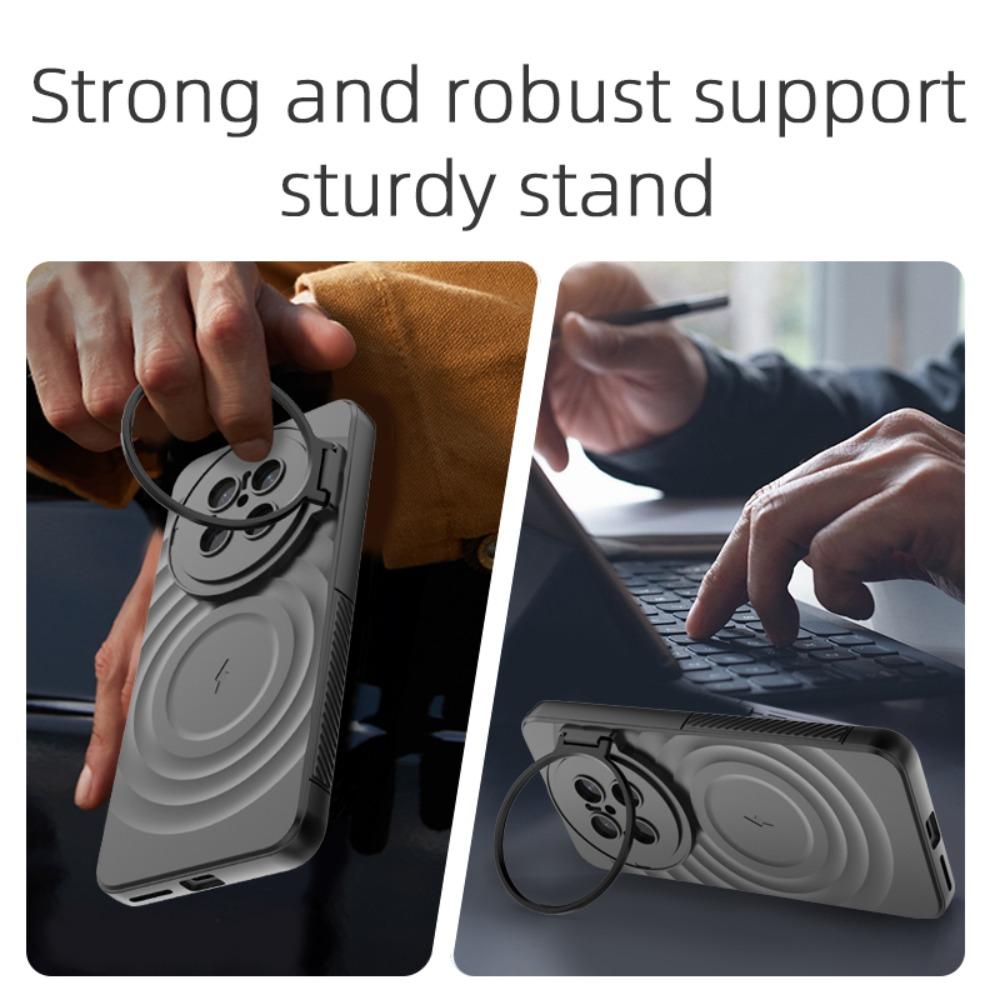 New Anti-Drop Magnetic Case for Huawei Mate 70 Pro Plus 5G Mate70 Pro+ Wireless Charging Kickstand Shell Silky Touch Wave Pattern Cover
