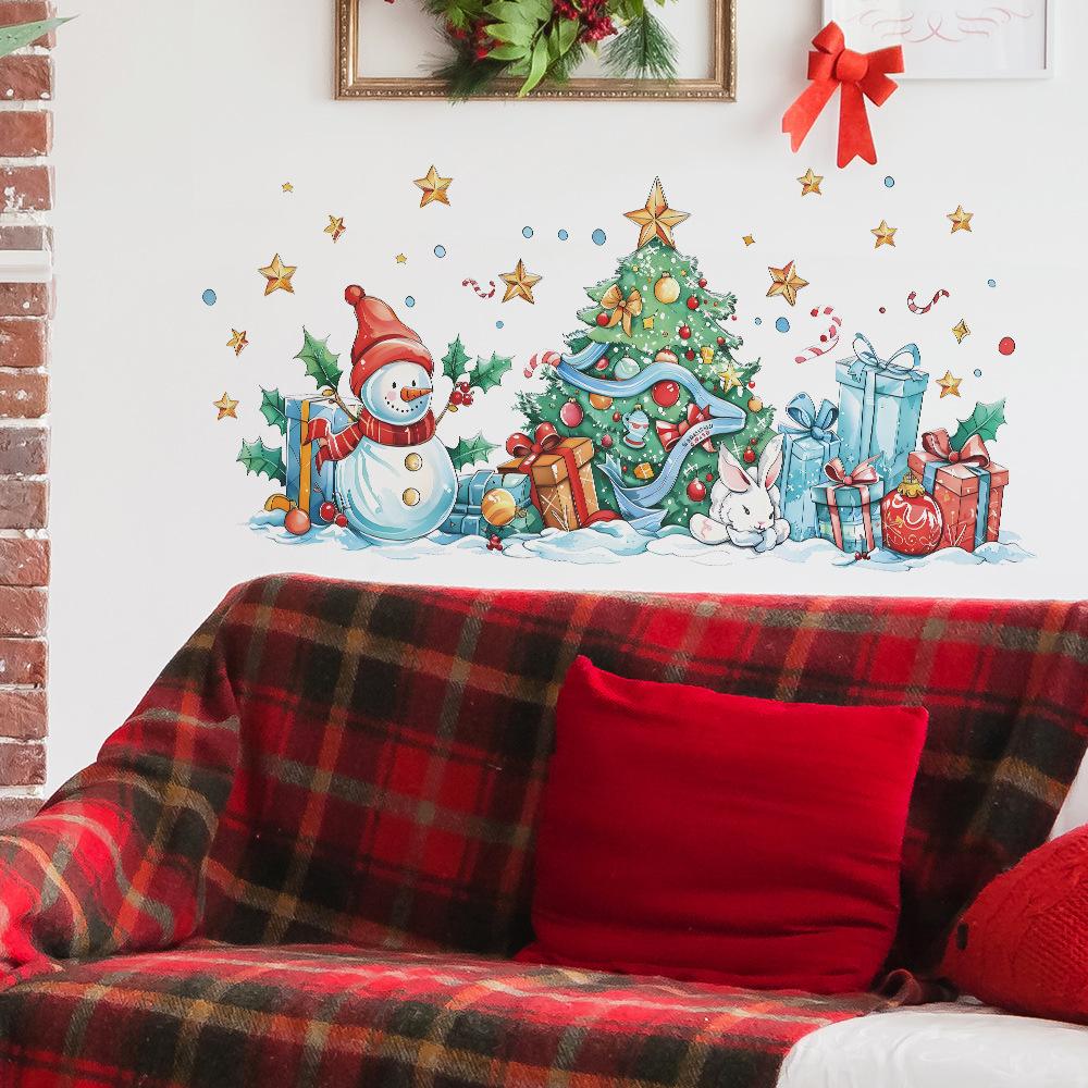 Decoratiuni de Craciun Om de Zapada Pom de Craciun Cutie Cadou Dormitor Sufragerie Fundal Studiu Autocolante de perete peisagistic