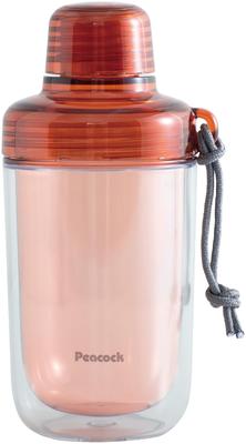 The-peacock Průhledná láhev na vodu 340ml Brick, lehký šejkr PPB-35 XR