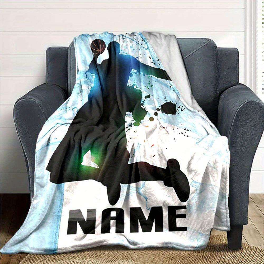 Basketball Hoop Customize Your Name Blanket Warm Comfortable And Soft Blankets Are Suitable For Home Lunch Break Blanket Office Sofa Sofa Gift To