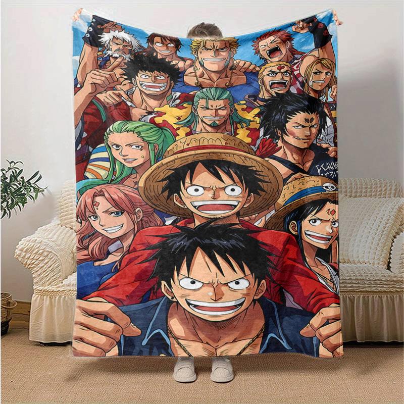 1pc One Piece Episode Blue Island Soft Throw Blanket Flannel All Season Light Weight Living Room/Bedroom Warm Blanket. M7270118