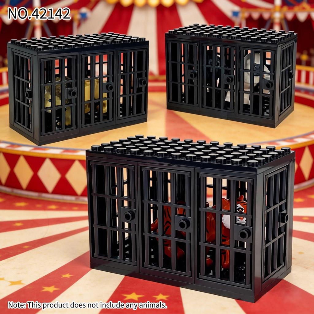 Beast Cage 42142 Tiger Children Assemble Small Particle Building Block Toy Animal Accessories Model Meigao