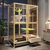 Cat Cage with Built-in Litter Box Cat House with Bedroom and Bathroom for Indoor Cats