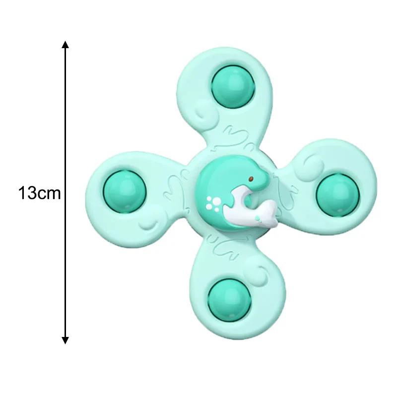 Montessoris Baby Spin Top Bath Toys For Boy Children Bathing Sucker Spinner Suction Cup Toy For Kids 2To4 Years Rattles Teether