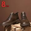 Men Genuine Leather Heightening Shoes Comfort Lace Up Casual Elevator Shoes Commerce Breathable Height Increase Insole 8CM Sport