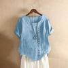 Women's Cotton Linen Casual Loose Fit Pure Cotton T-Shirt