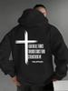 Men's Letter Print Hooded Sweatshirt - Soft Pullover Hoodie with Kangaroo Pocket & Drawstring Machine Washable Casual Sportswear R