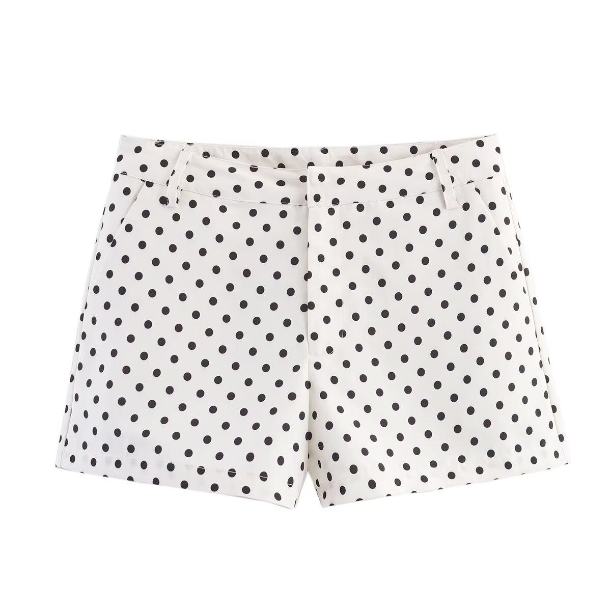 European & American Women s Polka Dot Jacket and Shorts Set - New Spring/Summer Collection XS