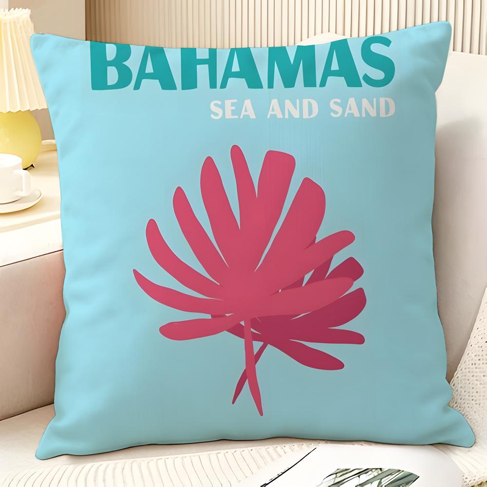 Beauty Summer Travel Series 2 Pillow Case Natural Linen Organic Fabric Double-Sided Printing Sofa Home Decor Gift Pillow Case