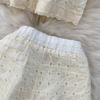 Summer Women's Embroidered Two Piece Sets Vintage Lace Splice Floral-Button Tops and Slimming Shorts Sets