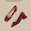Women's Solid Color Classic Shallow High Heels Spring and Autumn Fashionable Elegant Mary Jane Shoes Women's Thick Heel Design