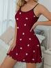 Summer Thin-back Home Wear, Sexy Halter Short Skirt, Heart-shaped Cartoon Cute Printed Pajamas