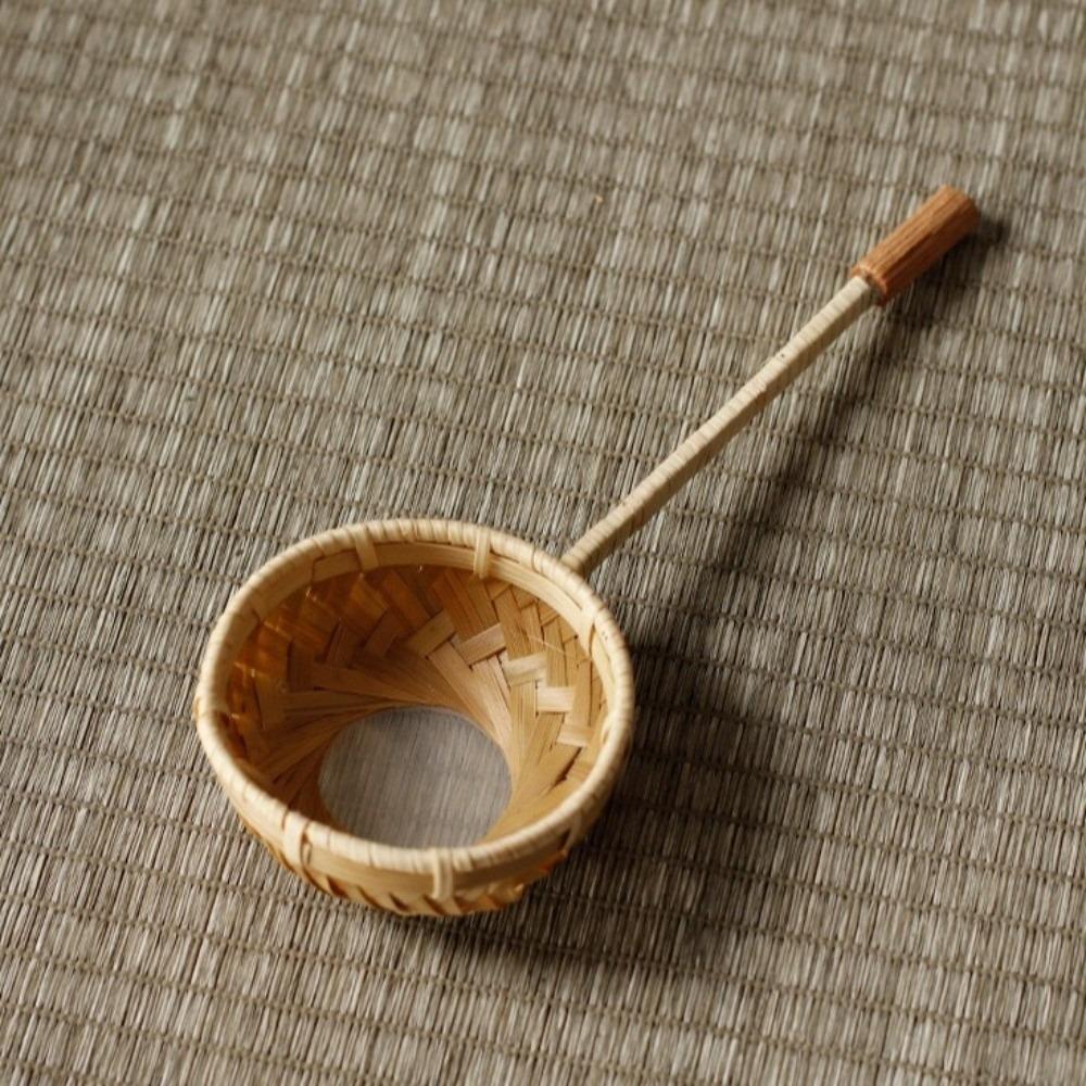 Handgefertigter Teefilter Traditioneller Bambus Rattan Teelöffel Teefilter Teesieb Teeraum